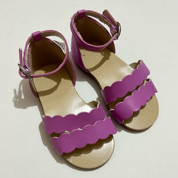 Janie and Jack Purple Scalloped Sandals NEW WITHOUT TAG SIZE 4 - Picture 1 of 5